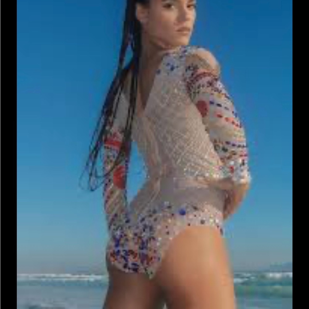 Born In Stockholm and Bodysuit with Rhinestones 4th of July AUTHENTIC - Picture 2 of 5